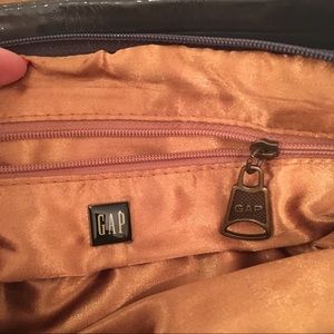 Grey Patent Gap Clutch with Orange Lining